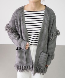 Riberry | フリンジ使いカーデ(ニット/セーター)