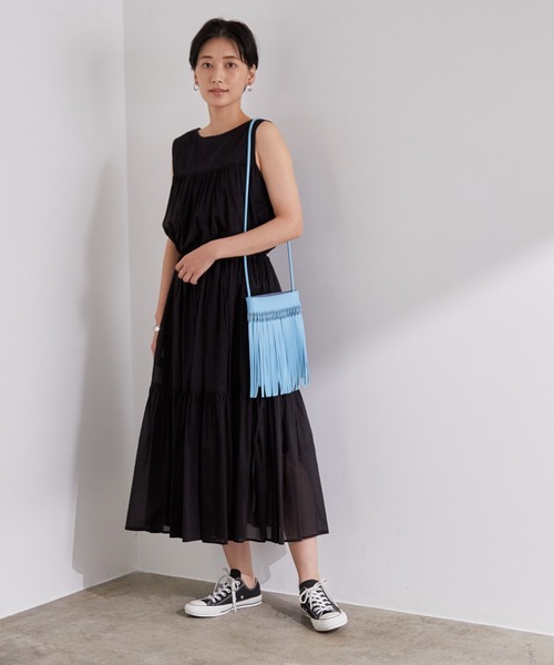 ADAM ET ROPE フレアワンピース 半袖 黒・ブラック ADAM ET ROPE'（アダムエロペ）の「【WEB限定】・【定番】ベア