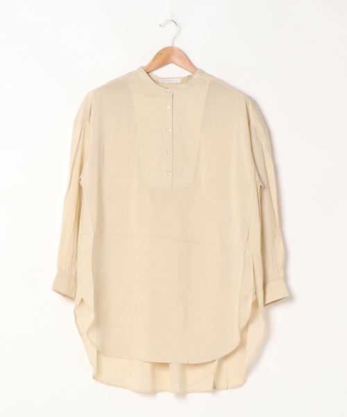 AMERICAN HOLIC（アメリカンホリック）の「シアーバンドカラーラウンドチュニック　＊（Tシャツ/カットソー・レディース・チャコールグレー/ピンク/アイボリー/グレイッシュベージュ・FREE）」の7枚目の写真