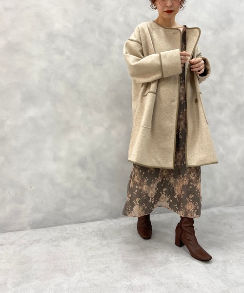 natural couture（ナチュラルクチュール）の「パイピングハーフコート（その他アウター・レディース・ベージュ/ミント/モカ・FREE）」の12枚目の写真