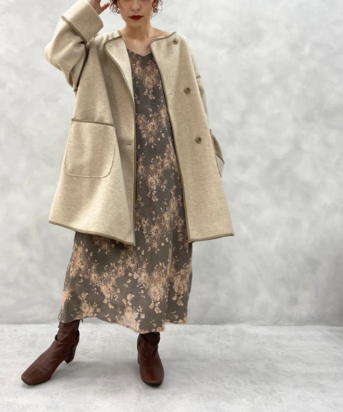 natural couture（ナチュラルクチュール）の「パイピングハーフコート（その他アウター・レディース・ベージュ/ミント/モカ・FREE）」の13枚目の写真