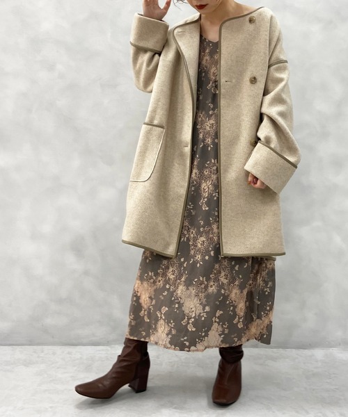 natural couture（ナチュラルクチュール）の「パイピングハーフコート（その他アウター・レディース・ベージュ/ミント/モカ・FREE）」の14枚目の写真