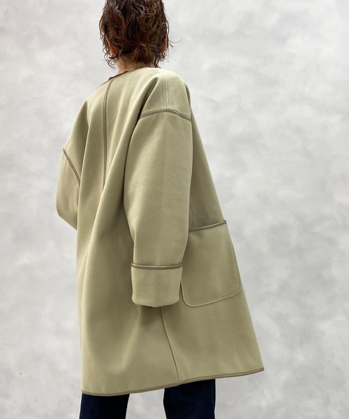 natural couture（ナチュラルクチュール）の「パイピングハーフコート（その他アウター・レディース・ベージュ/ミント/モカ・FREE）」の20枚目の写真