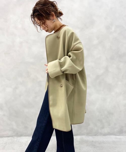 natural couture（ナチュラルクチュール）の「パイピングハーフコート（その他アウター・レディース・ベージュ/ミント/モカ・FREE）」の19枚目の写真