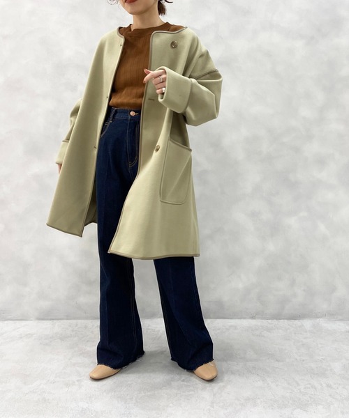 natural couture（ナチュラルクチュール）の「パイピングハーフコート（その他アウター・レディース・ベージュ/ミント/モカ・FREE）」の22枚目の写真