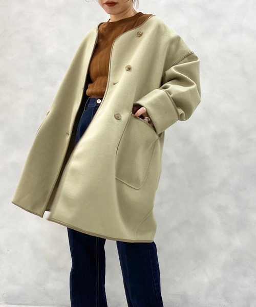 natural couture（ナチュラルクチュール）の「パイピングハーフコート（その他アウター・レディース・ベージュ/ミント/モカ・FREE）」の21枚目の写真