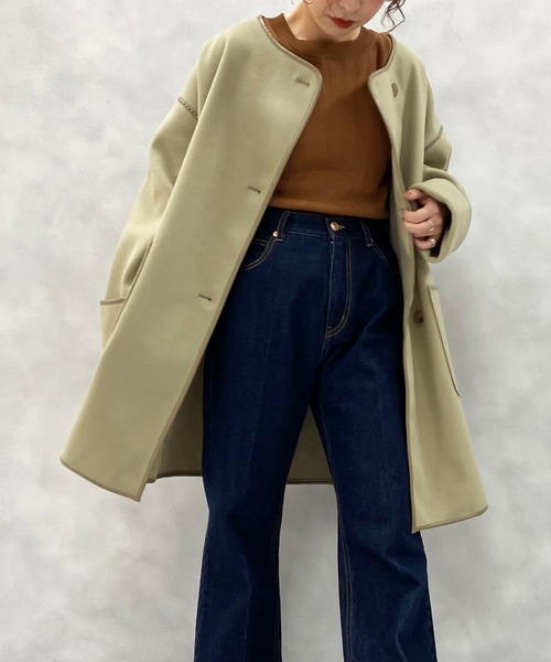 natural couture（ナチュラルクチュール）の「パイピングハーフコート（その他アウター・レディース・ベージュ/ミント/モカ・FREE）」の18枚目の写真