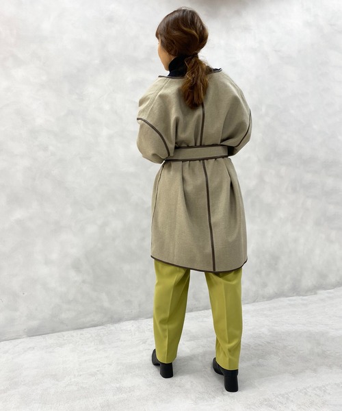 natural couture（ナチュラルクチュール）の「パイピングハーフコート（その他アウター・レディース・ベージュ/ミント/モカ・FREE）」の10枚目の写真