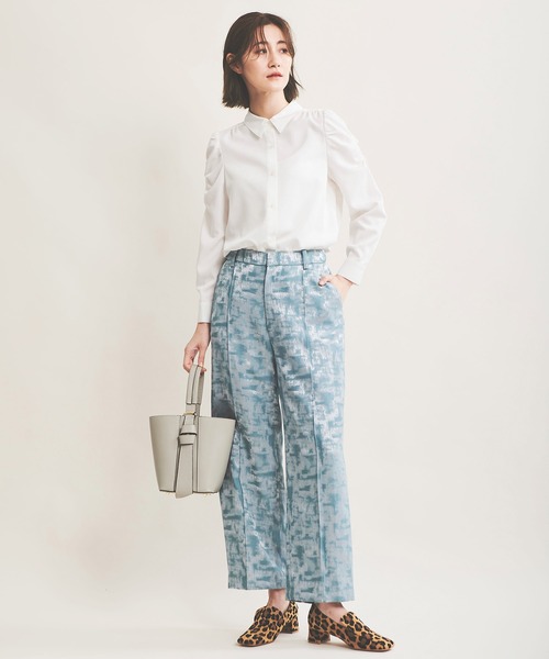 The Virgnia（ザ ヴァージニア）の「ジャガードパイピングタックパンツ（その他パンツ・レディース・ベージュ/ライトグリーン・38/36）」の12枚目の写真