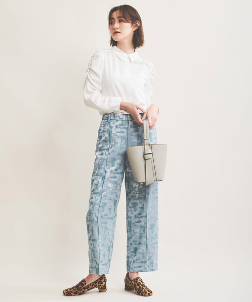 The Virgnia（ザ ヴァージニア）の「ジャガードパイピングタックパンツ（その他パンツ・レディース・ベージュ/ライトグリーン・38/36）」の9枚目の写真