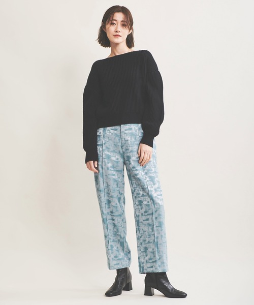 The Virgnia（ザ ヴァージニア）の「ジャガードパイピングタックパンツ（その他パンツ・レディース・ベージュ/ライトグリーン・38/36）」の3枚目の写真