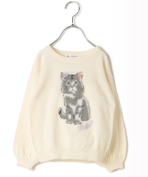 GLOBAL WORK（グローバルワーク）の「【キッズ】洗えるグラフィックニット/885372（ニット/セーター・キッズ・チャコールグレー/ブラック/ブラウン/ライトグリーン/パープル系その他2/ホワイト系その他2・110cm/100cm/120cm/130cm/140cm）」の2枚目の写真