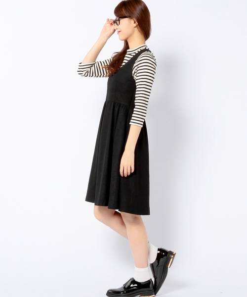 Another Edition（アナザーエディション）の「2WAYプレーンワンピース/AE 2WAY PLAIN OP（ワンピース・レディース・ブラック・ﾌﾘ-）」の2枚目の写真