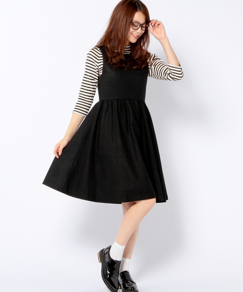 Another Edition（アナザーエディション）の「2WAYプレーンワンピース/AE 2WAY PLAIN OP（ワンピース・レディース・ブラック・ﾌﾘ-）」の9枚目の写真