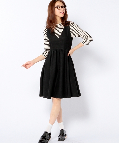 Another Edition（アナザーエディション）の「2WAYプレーンワンピース/AE 2WAY PLAIN OP（ワンピース・レディース・ブラック・ﾌﾘ-）」の10枚目の写真