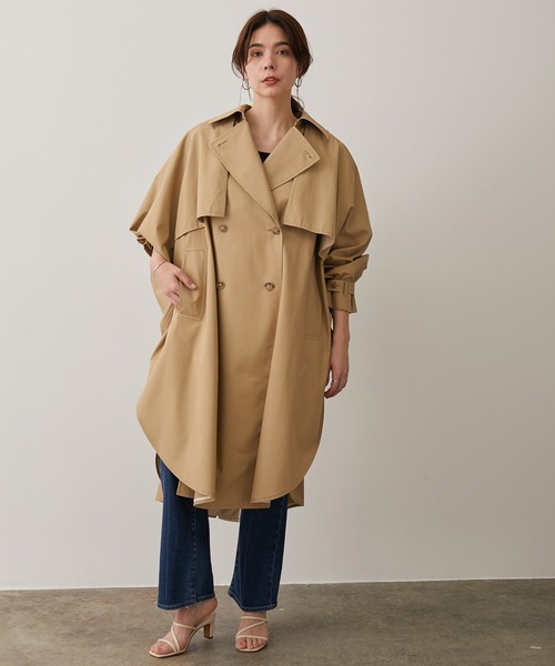 安い セール オンライン セール 花粉ガード 撥水 トレンチポンチョ トレンチコート Salon Adam Et Rope サロン アダム エ ロペ のファッション 当店売れ筋 入荷 Chocolate Brands Com