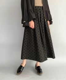 フロッキードットタックスカート