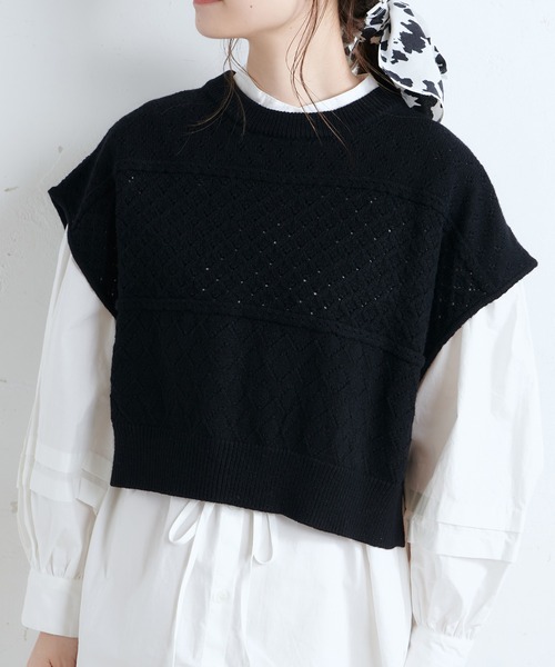 one after another NICE CLAUP(ワンアフターアナザーナイスクラップ)の「【Web限定】ベストセットチュニック(Tシャツ/カットソー・レディース・ブラック/サックスブルー/アイボリー/モカ・FREE)」の8枚目の写真