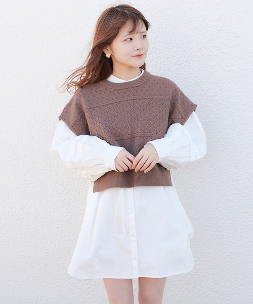 one after another NICE CLAUP(ワンアフターアナザーナイスクラップ)の「【Web限定】ベストセットチュニック(Tシャツ/カットソー・レディース・ブラック/サックスブルー/アイボリー/モカ・FREE)」の14枚目の写真