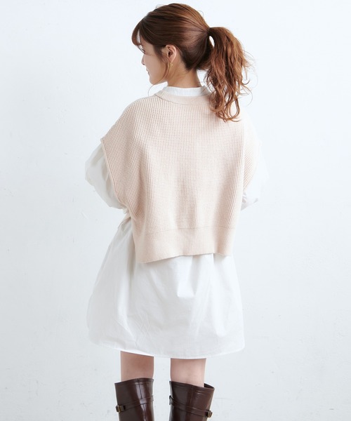 one after another NICE CLAUP(ワンアフターアナザーナイスクラップ)の「【Web限定】ベストセットチュニック(Tシャツ/カットソー・レディース・ブラック/サックスブルー/アイボリー/モカ・FREE)」の5枚目の写真