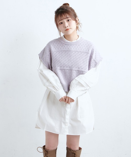 one after another NICE CLAUP(ワンアフターアナザーナイスクラップ)の「【Web限定】ベストセットチュニック(Tシャツ/カットソー・レディース・ブラック/サックスブルー/アイボリー/モカ・FREE)」の21枚目の写真
