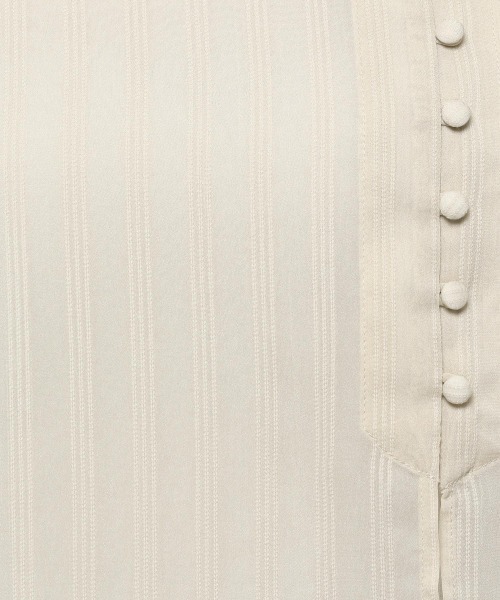 LOWRYS FARM（ローリーズファーム）の「チャイナドビーストライプシャツ　930259（シャツ/ブラウス・レディース・ブラウン/ネイビー/アイボリー・FREE）」の19枚目の写真