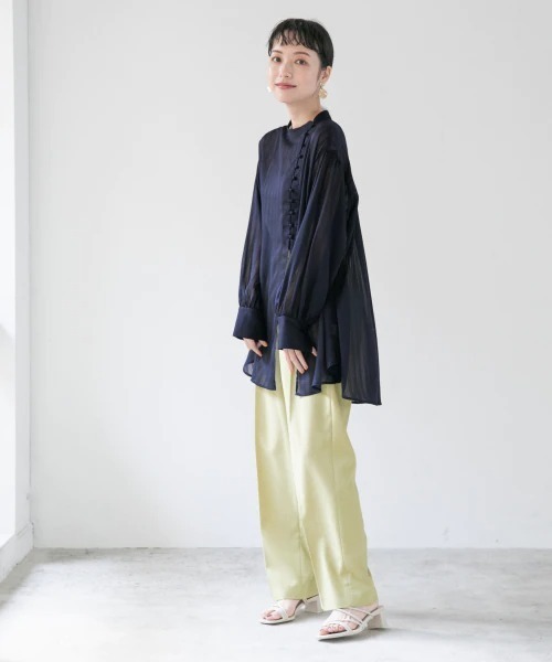 LOWRYS FARM（ローリーズファーム）の「チャイナドビーストライプシャツ　930259（シャツ/ブラウス・レディース・ブラウン/ネイビー/アイボリー・FREE）」の17枚目の写真