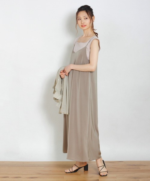 セール Crisp Web限定 マットサテンキャミワンピース ワンピース Crisp ワンピース Yours クリスプユアーズ のファッション