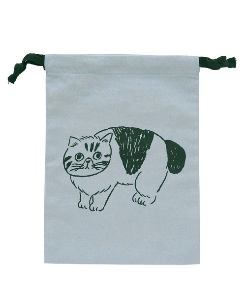 松尾ミユキ/リバーシブル巾着S/猫（ポーチ）｜松尾ミユキ