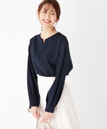 index（インデックス）の「◆カットジョーゼットVスキッパープルオーバー【WEB限定サイズ】（Tシャツ/カットソー・レディース）」