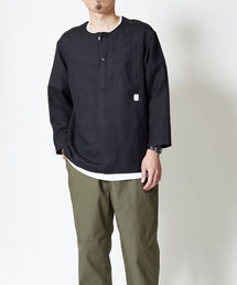 NOLLEY'S goodman | 【WORK ABOUT/ワークアバウト】　スリーピングシャツ　リネンシャツ　ヘンリーネック　ロシア軍(シャツ/ブラウス)