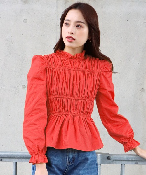 BLUEEAST(ブルーイースト)の「シャーリングブラウス(シャツ/ブラウス・レディース・ホワイト/ブラック/イエロー/レッド・MEDIUM)」の21枚目の写真