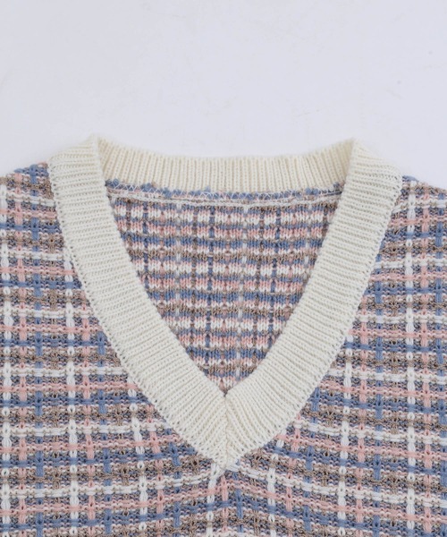 WC（ダブル シー）の「ツイードタッチニットベスト（ベスト・レディース・ブラック/ブラウン/アイボリー・FREE）」の16枚目の写真