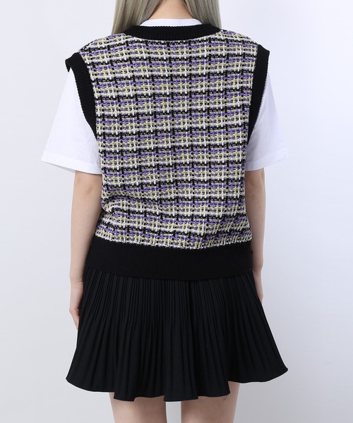 WC（ダブル シー）の「ツイードタッチニットベスト（ベスト・レディース・ブラック/ブラウン/アイボリー・FREE）」の12枚目の写真