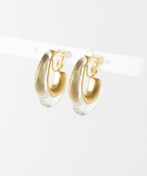 KBF+（ケービーエフプラス）の「KBF+　メタルドッキングクリアイヤリング（イヤリング・レディース・シルバー/ゴールド・ONE）」の5枚目の写真