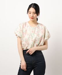 LUREM | パフスリーブ花柄クロップドブラウス(シャツ/ブラウス)