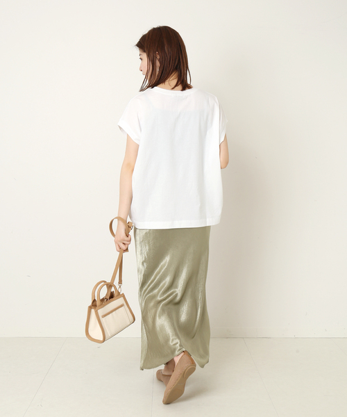 Simplicite（サンプリシテ）の「シルケットフレンチ袖Tシャツ◆（Tシャツ/カットソー・レディース・ホワイト/ブラック/グレー/ブルー・FREE）」の22枚目の写真