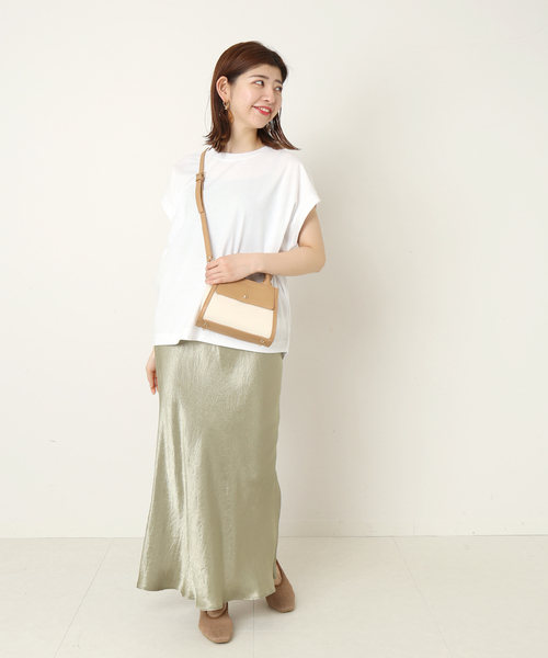 Simplicite（サンプリシテ）の「シルケットフレンチ袖Tシャツ◆（Tシャツ/カットソー・レディース・ホワイト/ブラック/グレー/ブルー・FREE）」の21枚目の写真