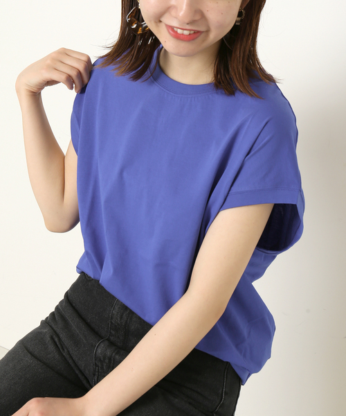 Simplicite（サンプリシテ）の「シルケットフレンチ袖Tシャツ◆（Tシャツ/カットソー・レディース・ホワイト/ブラック/グレー/ブルー・FREE）」の19枚目の写真