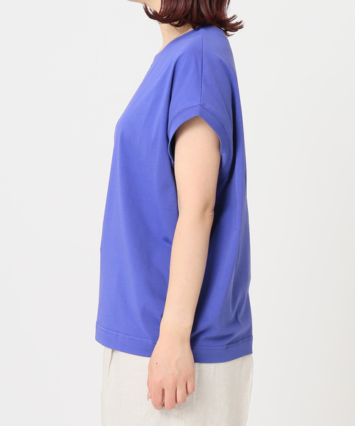 Simplicite（サンプリシテ）の「シルケットフレンチ袖Tシャツ◆（Tシャツ/カットソー・レディース・ホワイト/ブラック/グレー/ブルー・FREE）」の9枚目の写真