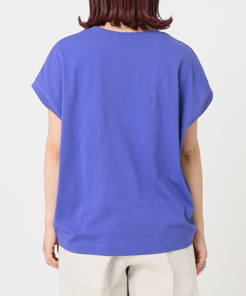 Simplicite（サンプリシテ）の「シルケットフレンチ袖Tシャツ◆（Tシャツ/カットソー・レディース・ホワイト/ブラック/グレー/ブルー・FREE）」の8枚目の写真