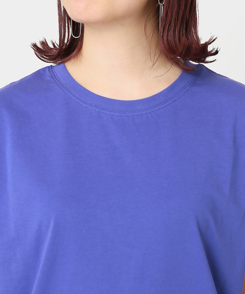 Simplicite（サンプリシテ）の「シルケットフレンチ袖Tシャツ◆（Tシャツ/カットソー・レディース・ホワイト/ブラック/グレー/ブルー・FREE）」の6枚目の写真