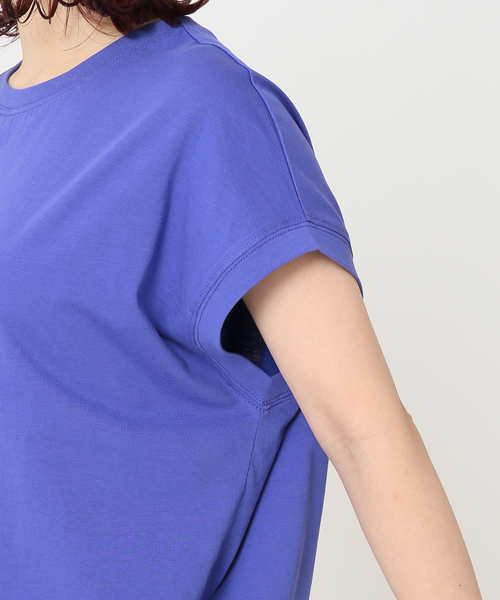 Simplicite（サンプリシテ）の「シルケットフレンチ袖Tシャツ◆（Tシャツ/カットソー・レディース・ホワイト/ブラック/グレー/ブルー・FREE）」の5枚目の写真