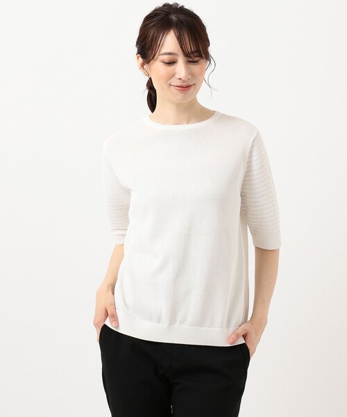 J.PRESS(ジェイプレス)の「【洗える】リノナチュール ボートネック ニット(ニット/セーター・レディース・ホワイト系/ダークブラウン系/イエロー系・MEDIUM/LARGE)」の7枚目の写真