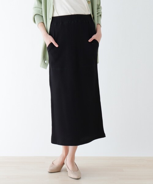 SHOO・LA・RUE（シューラルー）の「◆ワッフルポケ付きスカート（スカート・レディース・ブラック/ベージュ・00）」の2枚目の写真