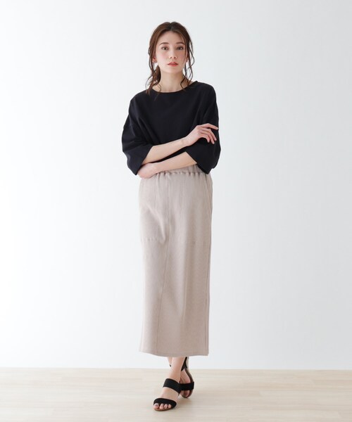 SHOO・LA・RUE（シューラルー）の「◆ワッフルポケ付きスカート（スカート・レディース・ブラック/ベージュ・00）」の4枚目の写真