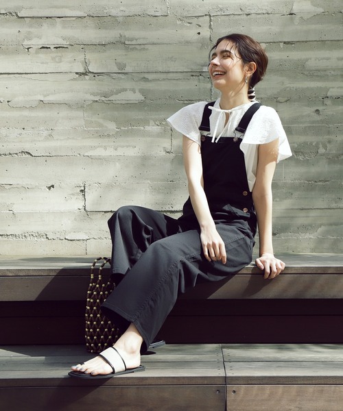 N.（N. Natural Beauty Basic）（エヌエヌナチュラルビューティーベーシック）の「◆レースケープブラウス（シャツ/ブラウス・レディース・ブラック/オフホワイト・MEDIUM）」の8枚目の写真