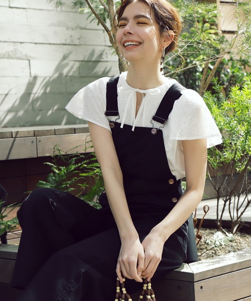 N.（N. Natural Beauty Basic）（エヌエヌナチュラルビューティーベーシック）の「◆レースケープブラウス（シャツ/ブラウス・レディース・ブラック/オフホワイト・MEDIUM）」の11枚目の写真