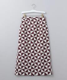 美品 6(ROKU) 21SS TRIANGLE SKIRT ニットスカート 6（ロク）の「＜6(ROKU)＞KIKAGAKU PRINT SKIRT/スカート