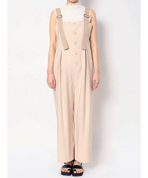 LAGUNAMOON（ラグナムーン）の「ヘムデザインワイドオーバーオール（サロペット/オーバーオール・レディース・ブラック/アイボリー・SMALL/MEDIUM）」の7枚目の写真